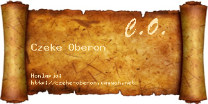 Czeke Oberon névjegykártya